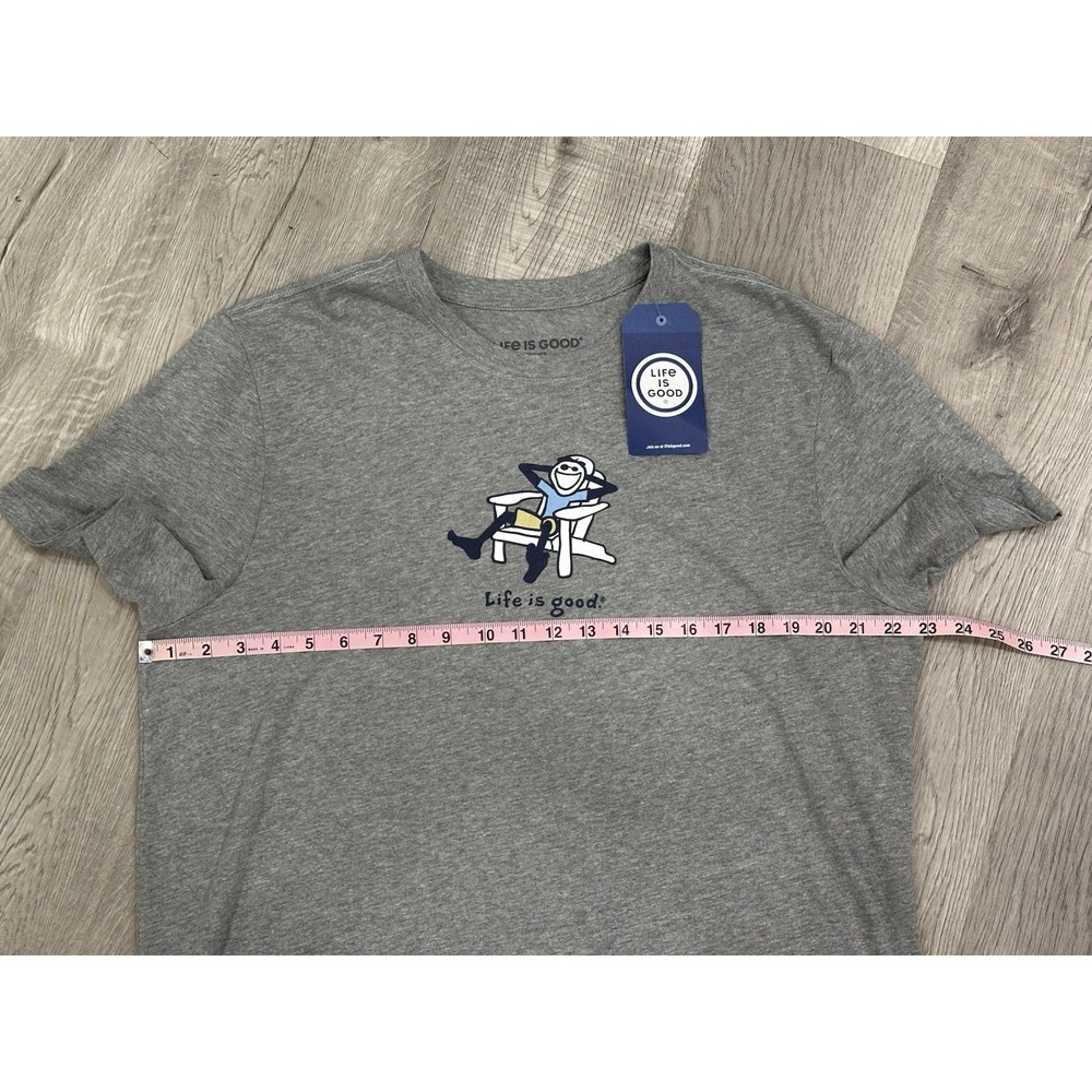 Life Is Good Men's Crusher Tee Adirondack Jake Size L Summer T--shirt NWT Gray - Picture 4 of 9